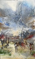 Meaulnes la f&ecirc;te 127x75 A.Jansen &copy; Aline Jansen Galerie Europ'art