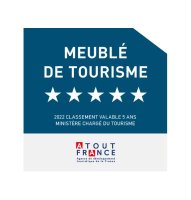 Logo classement 5 étoiles Atout France meublé de tourisme