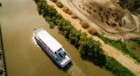 Bateau canal - vue aerienne - taureaux - manade