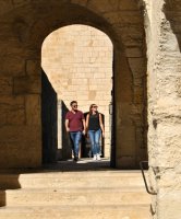 Couple, remparts, visite